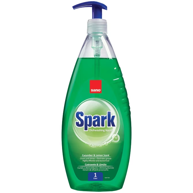 Detergent vase cu pompita Sano Spark Castravete, 1L [1]