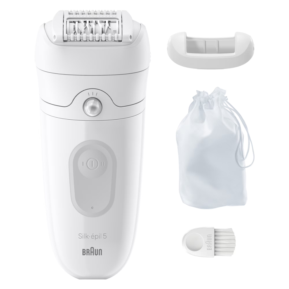 Epilator Braun Silk-épil 5 5-011 Wet & Dry, MicroGrip, Smart Light, 28 de pensete, 2 viteze, Alb/Gri [1]