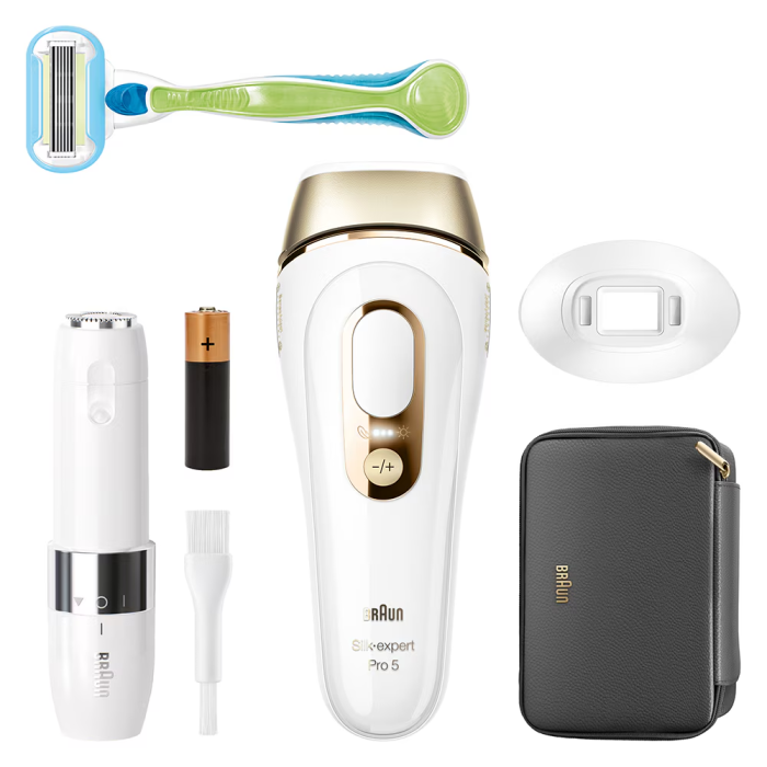 Epilator IPL Braun Silk-expert PRO 5 PL5146 Senzor automat & continuu Skin pro 2.0, 400.000 impulsuri, 10 niveluri de intensitate, 125 de impulsuri pe minut, Cap de precizie, Trusa de voiaj, Aparat de [2]