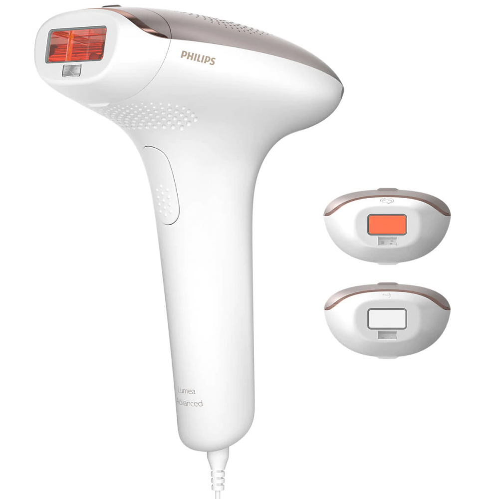 Epilator IPL Philips Lumea SC1998/00, 250.000 impulsuri, Senzor nuanta piele, accesoriu fata, corp si inghinal, utilizare cu fir, husa, Roz/Alb [1]