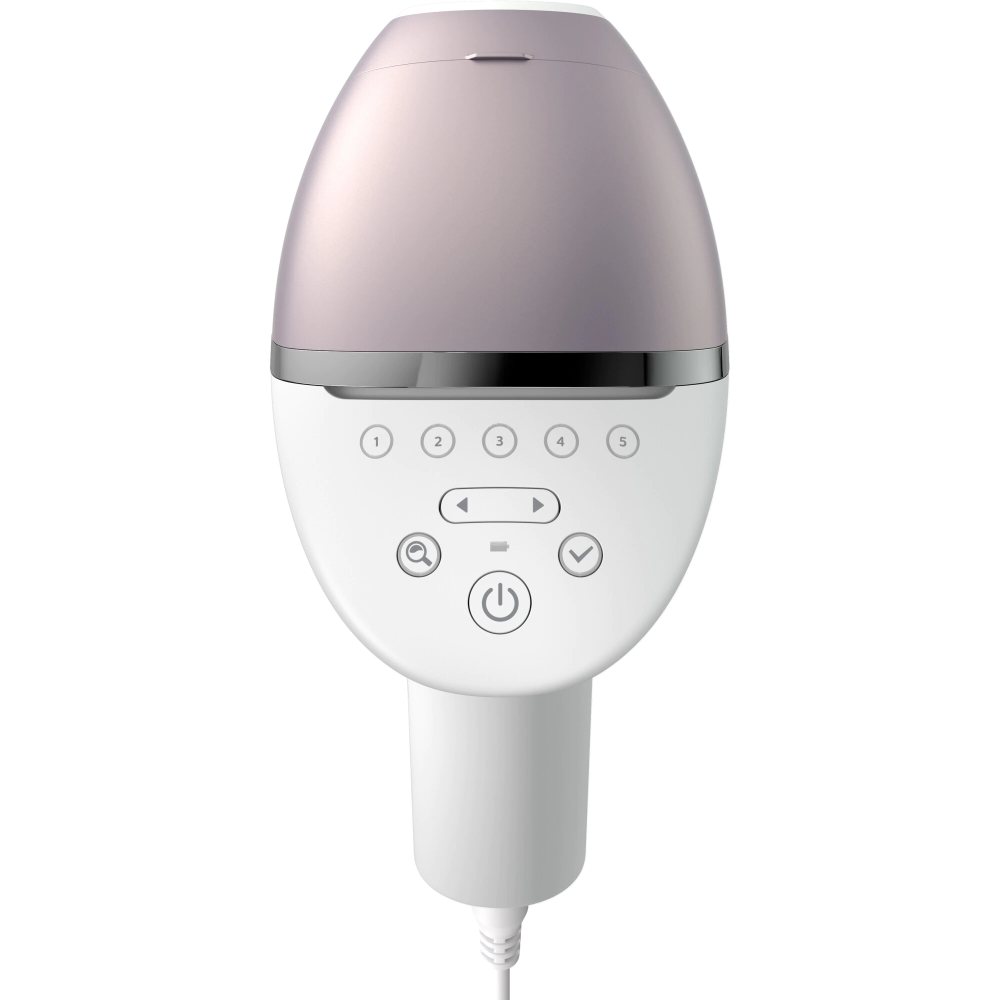 Epilator IPL Philips Lumea Seria 8000 BRI947/00, Senzor Smartskin, tehnologie SenseIQ, utilizare cu fir, 450.000 impusuri, accesoriu fata, corp, axila si inghinal, Alb/Roz [2]