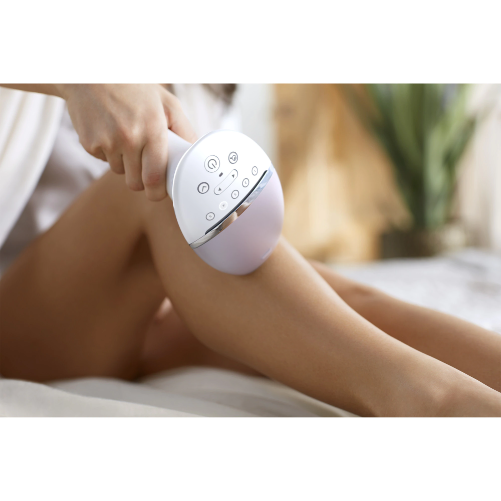 Epilator IPL Philips Lumea Seria 8000 BRI947/00, Senzor Smartskin, tehnologie SenseIQ, utilizare cu fir, 450.000 impusuri, accesoriu fata, corp, axila si inghinal, Alb/Roz [5]