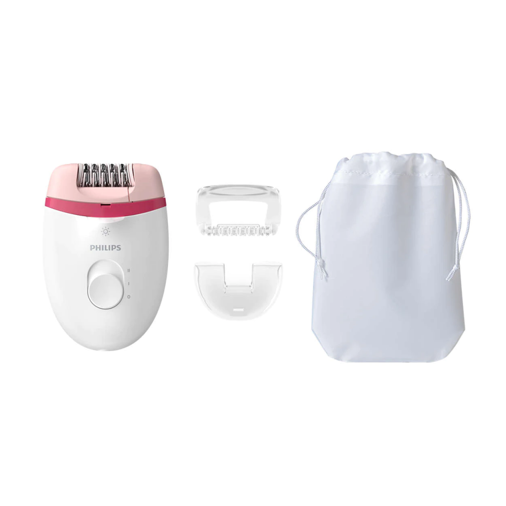 Epilator Philips Satinelle BRE255/00, 2 viteze, Opti-light, cap de epilare lavabil, 3 accesorii, Alb [2]