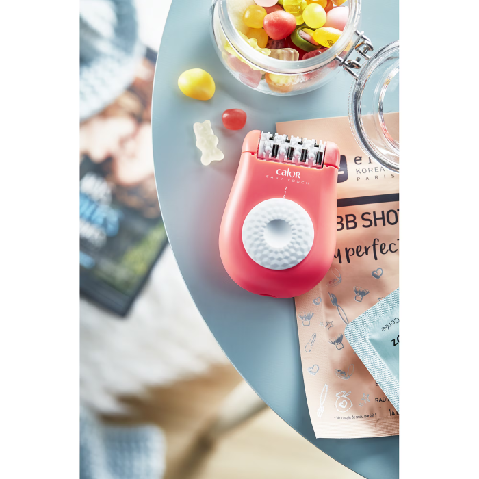 Epilator Rowenta Easy Touch EP1110F1, 2 trepte de viteza, 24 pensete, 4.8 W, sistem de masaj cu bile, roz [2]