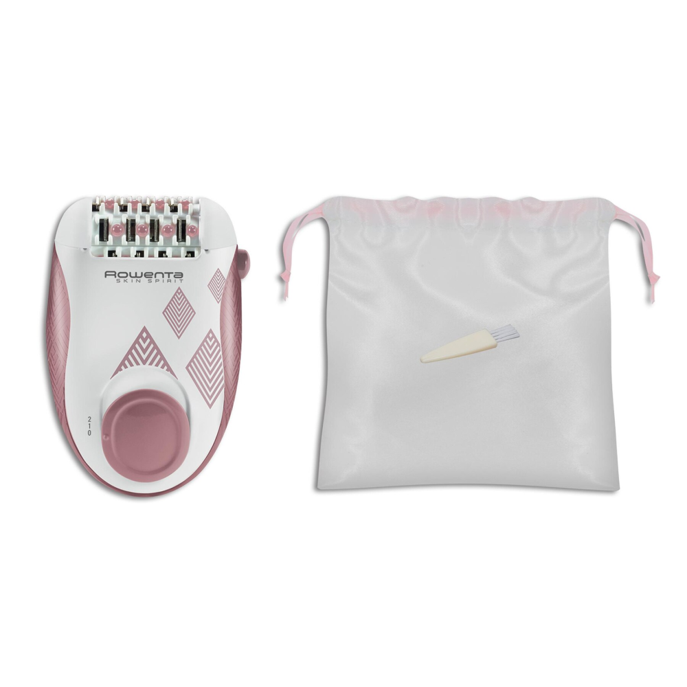 Epilator Rowenta Skin Spirit EP2900F1, 2 trepte de viteza, 24 pensete, sistem de ghidare, sistem de masaj cu bile, roz [4]