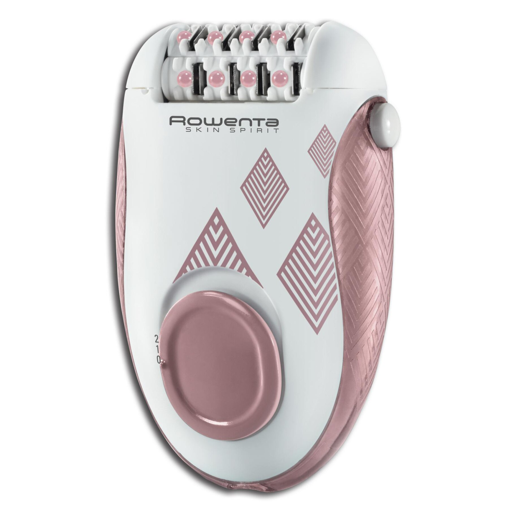 Epilator Rowenta Skin Spirit EP2900F1, 2 trepte de viteza, 24 pensete, sistem de ghidare, sistem de masaj cu bile, roz [3]