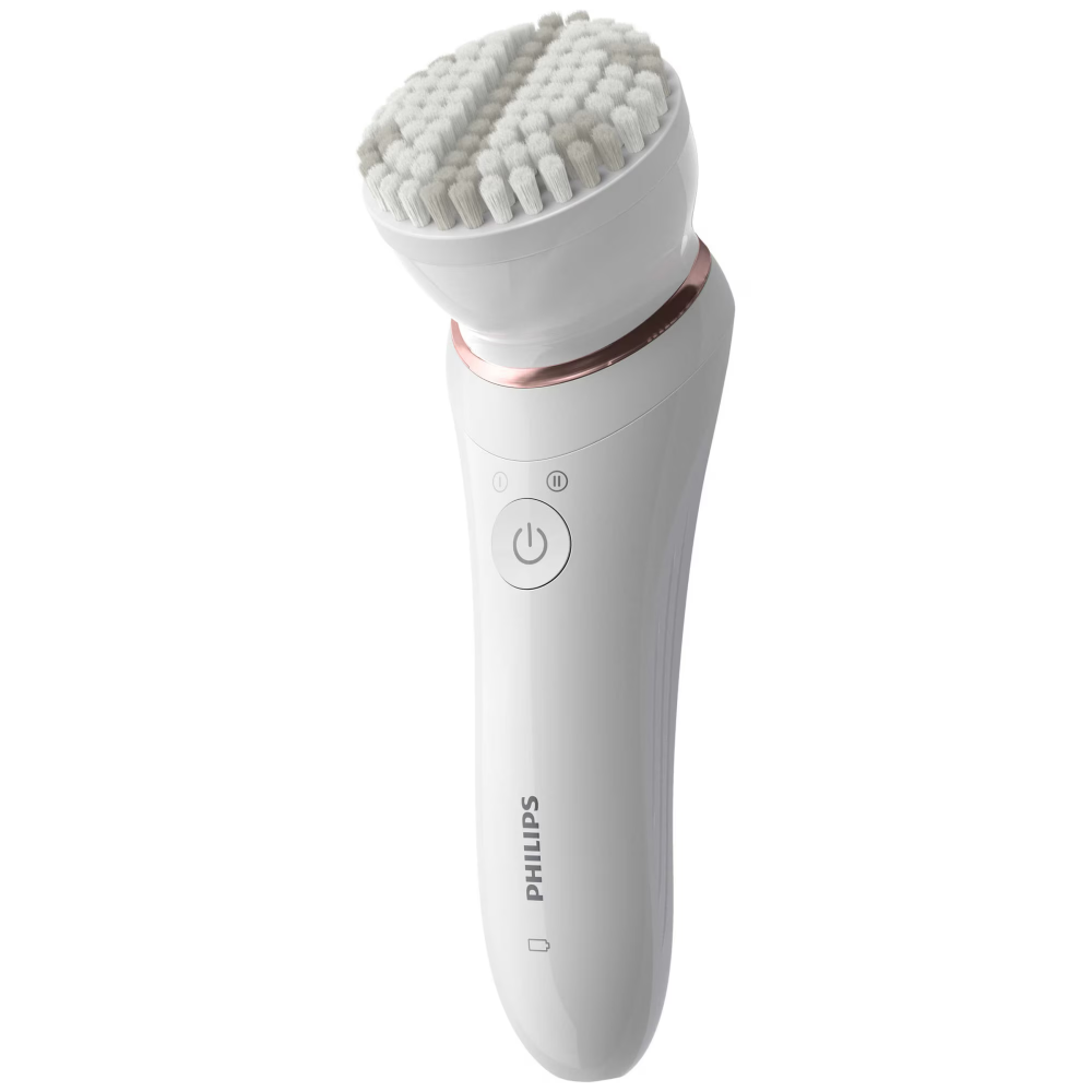 Epilator umed si uscat Philips BRE740/10, 9 accesorii, 32 pensete, utilizare fara fir, 2 setari viteza, opti-light, discuri ceramice, Alb [4]