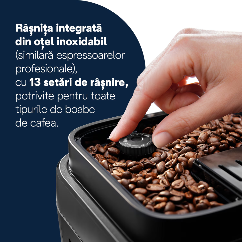 Espressor automat De’Longhi Magnifica Evo Milk ECAM290.61.B, 5 bauturi, Tehnologie LatteCrema, Carafa pentru lapte, 1450W, 15 bar, Negru [3]