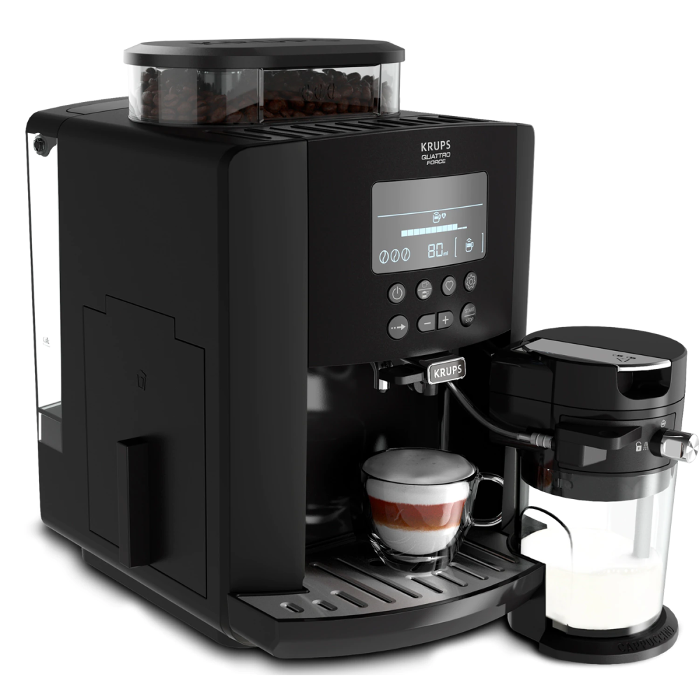 Espressor automat Krups Arabica Latte EA819N10, 1450 W, 15 bari, 1.7 L, display, accesoriu pentru lapte, Negru [3]