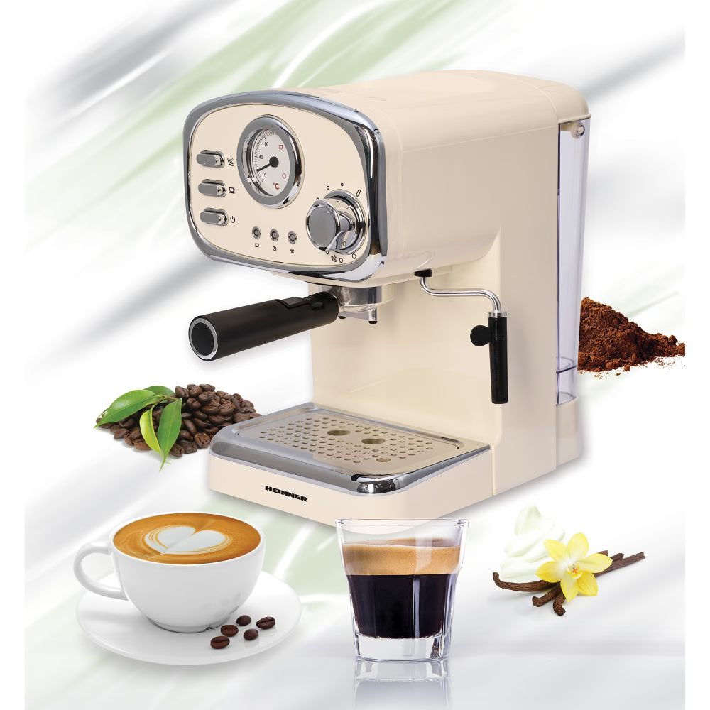 Espressor manual Heinner HEM-1100CR, 1100 W, 15 Bar, 1.25 L, Crem [3]