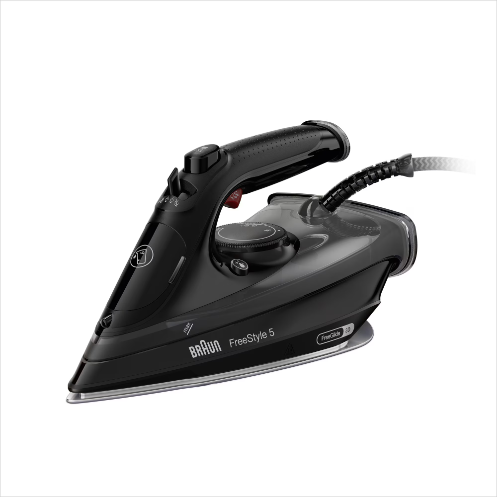 Fier de calcat Braun FreeStyle 5 SI5088BK, 2800W, jet de abur 220g/min, abur variabil 0-50 g/min, talpa EloxalPlus, rezervor 300 ml, tehnologie FreeGlide, oprire automata, sistem antipicurare, negru [2]