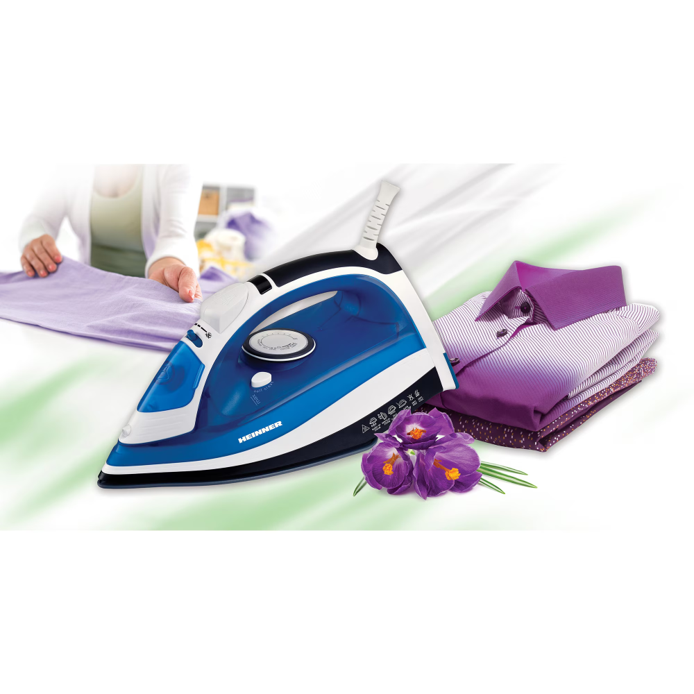Fier de calcat Heinner Azuritte HSI-2400AZ, 2400 W, Talpa ceramica, Auto-oprire, Albastru [2]