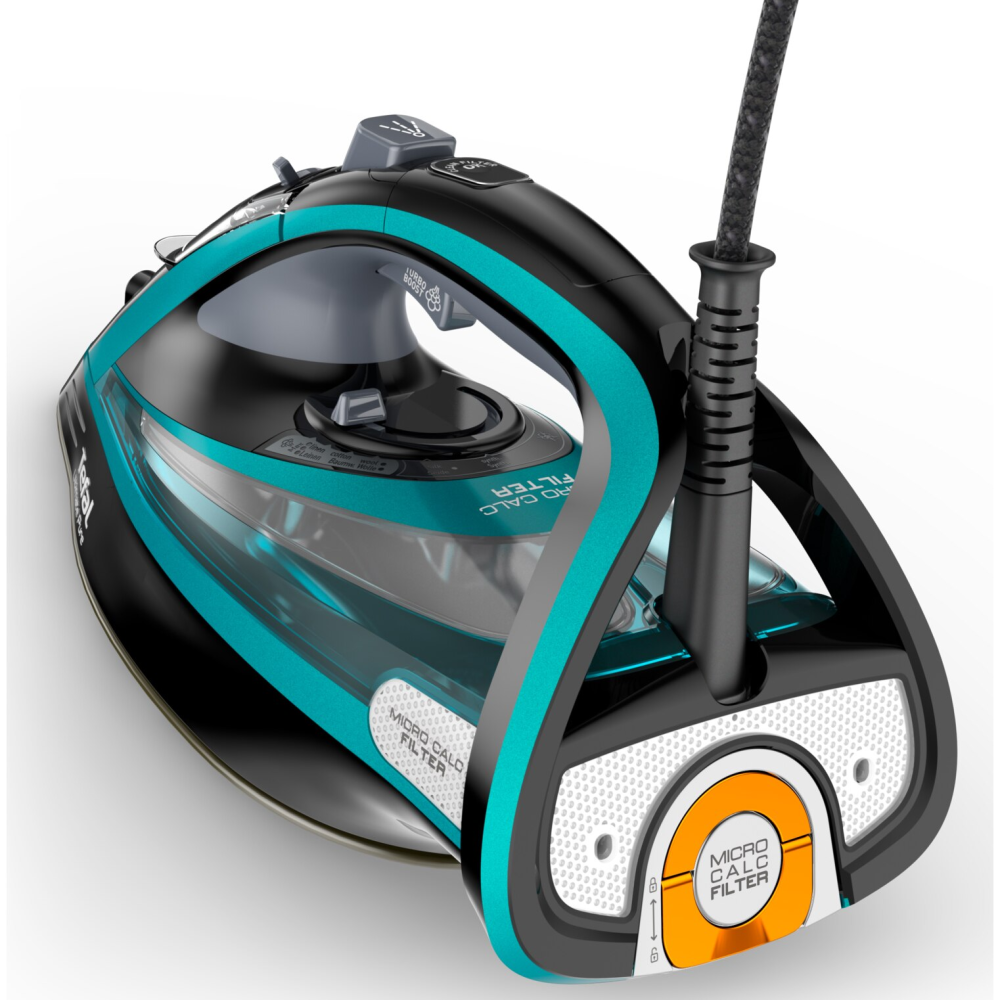 Fier de calcat Tefal FV9844E0 Ultimate Pure, 3200 W, Talpa Durilium AirGlide Autoclean, jet de aburi 250gr/min, Micro-Calc Filter 2in1, Negru/Bleu [4]