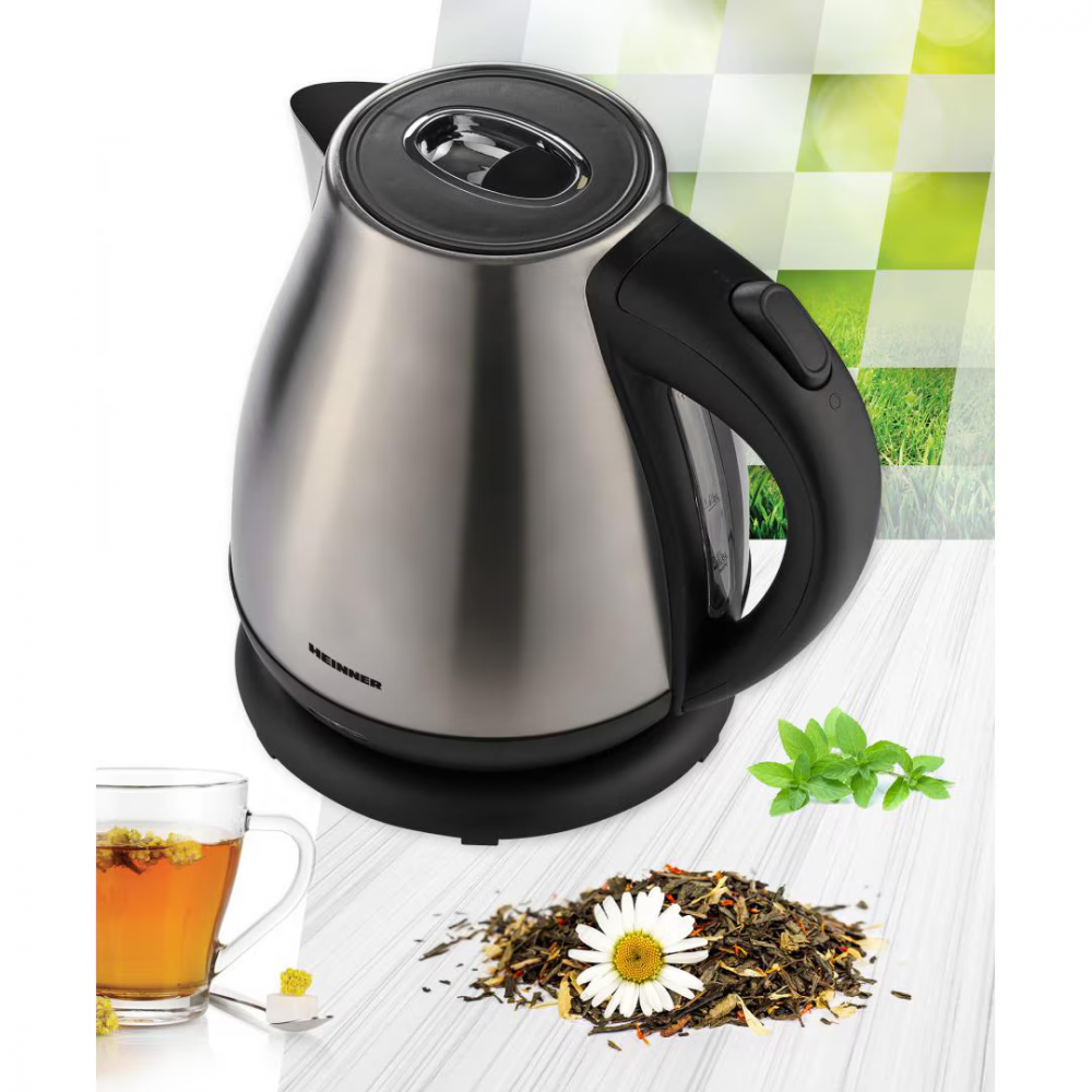 Fierbator Heinner HEK-17IX, 1850-2200 W, 1.7 L, element incalzire inox, oprire automata, Inox [3]
