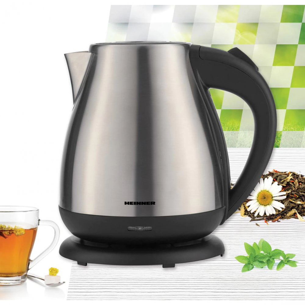Fierbator Heinner HEK-17IX, 1850-2200 W, 1.7 L, element incalzire inox, oprire automata, Inox [2]