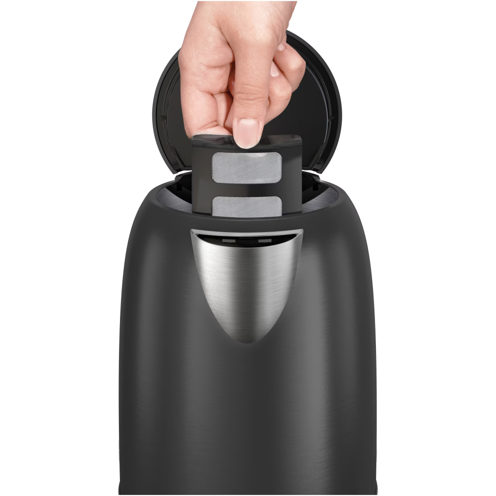 Fierbator Tefal Subito KO5S08E0, 2400W, rezervor apa 1.7L, otel inoxidabil, baza rotativa 360°, filtru detasabil & lavabil, indicator nivel apa, negru & gri [4]