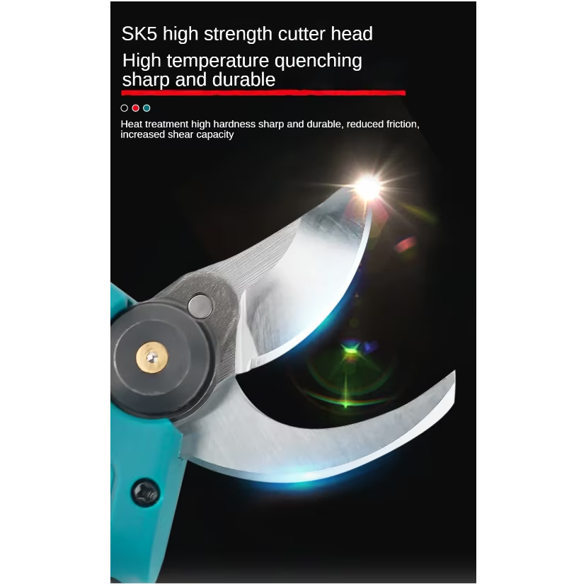 Foarfeca electrica pe acumulator pentru gradina Rovo RV-FE, 21 V, putere maxim 800 W, motor brushless, valiza de transport, taiere maxim 25 mm, contine: 2 acumulatori 2.0 Ah + incarcator + valiza tran [2]