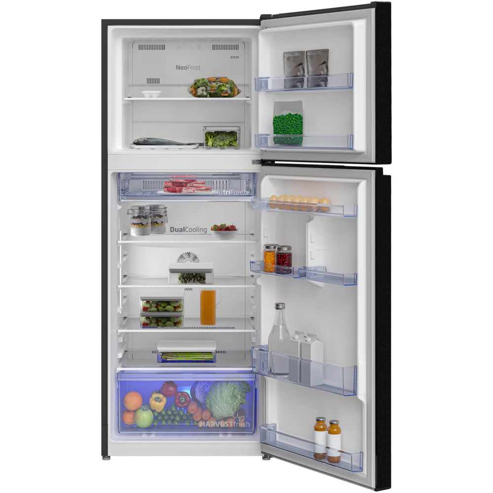 Frigider cu doua usi Beko RDNT401I40SWBN, 375 l, NeoFrost Dual Cooling, HarvestFresh, NutriFreeze, Display touch control, No Frost Freezer, Clasa E, H 172 cm, Negru [3]