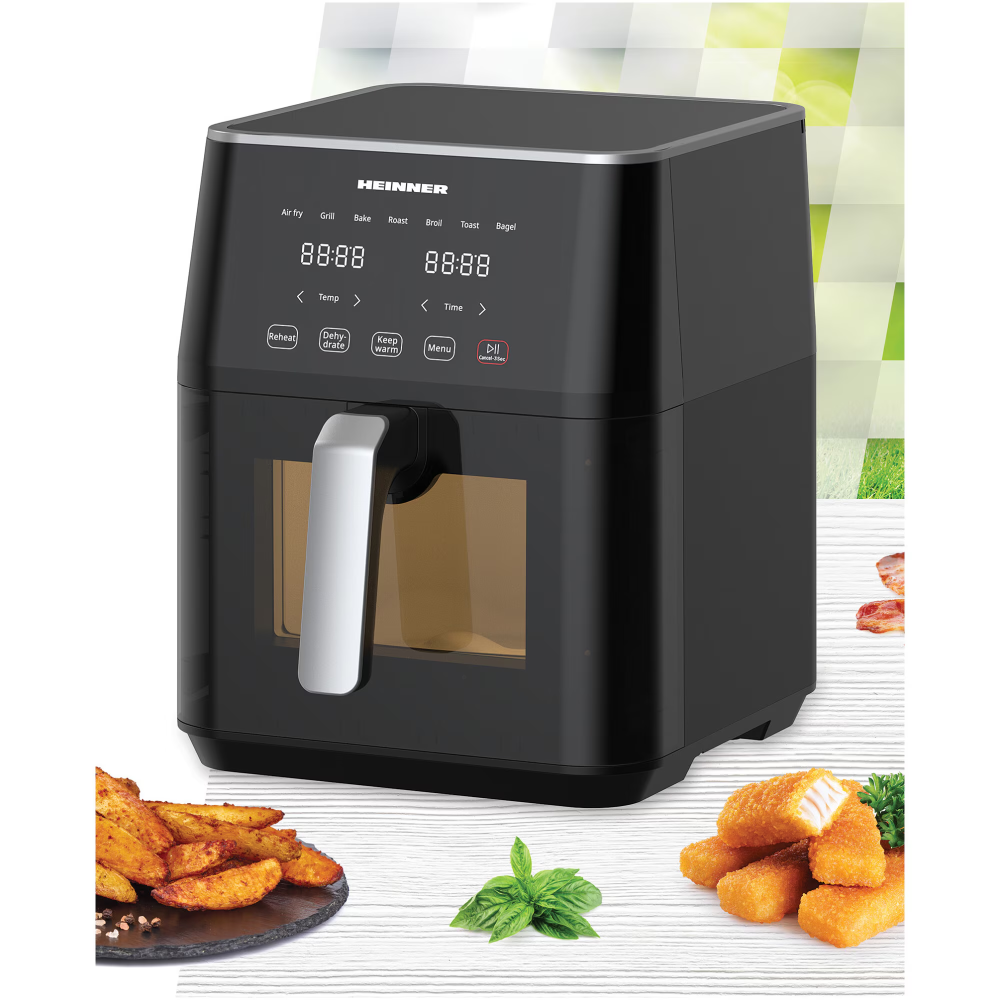 Friteuza cu aer cald Heinner cyclonefry cook HAF-M7BK1800 , 1500-1800w, capacitate 7l, display digital cu control touch, termostat reglabil 40-200 grade, Negru [3]