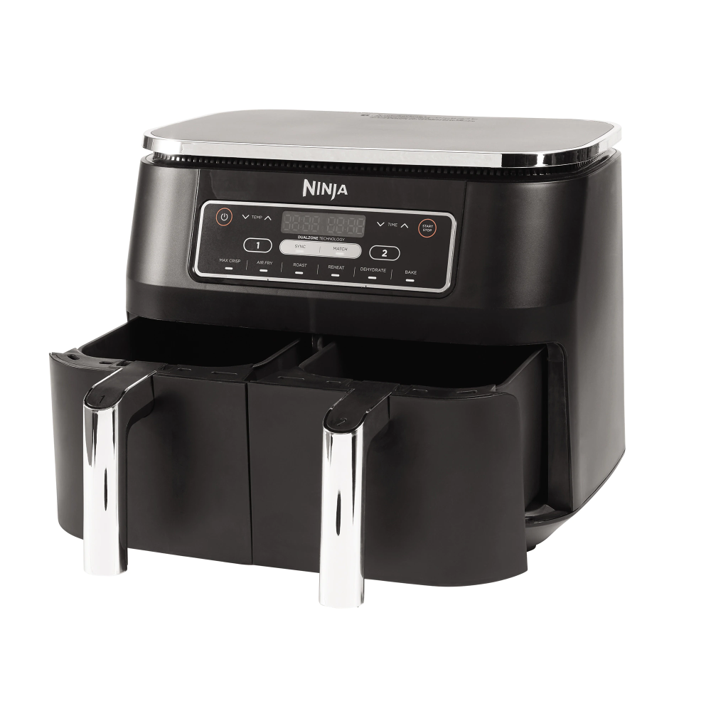 Friteuza cu aer cald Ninja AF300, 2400W, 7.6l, 6 functii de gatit, functie Max Crisp si Sync&Match, 2 sertare cu invelis ceramic pentru 2 preparate simultan, temperatura reglabila 40°C to 240°C, picio [3]