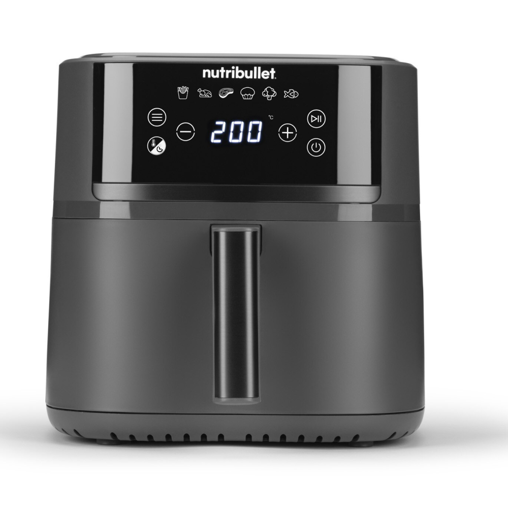 Friteuza cu aer cald Nutribullet CrispLite NBA0611DG, sertar si grill ceramic, 1700 W, 6L, 6 programe automate, display digital, gatire fara ulei, gri inchis [2]