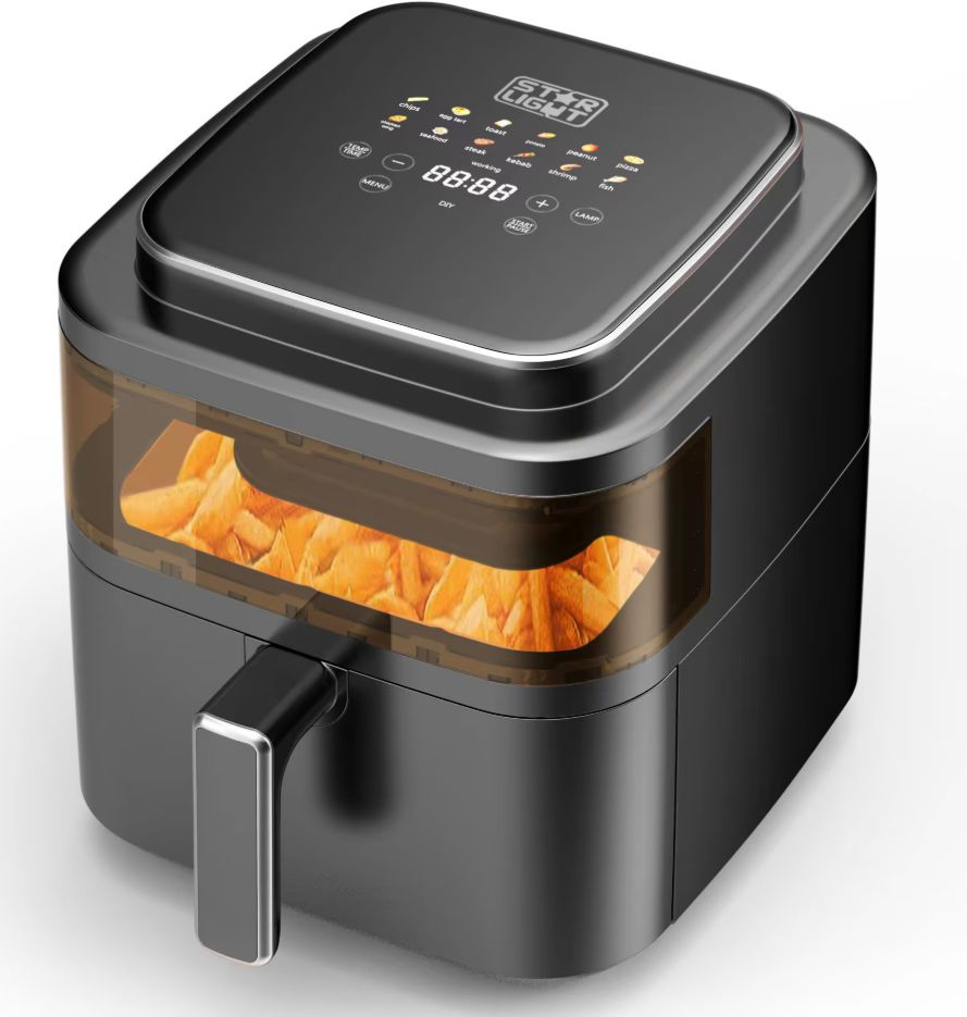 Friteuza cu aer cald Star-Light DAFV-1400X6, 1400 W, 6 l, 12 Programe presetate inclusiv deshidratare, temperatura ajustabila, vas detasabil, gratar antiaderent detasabil, Negru [2]
