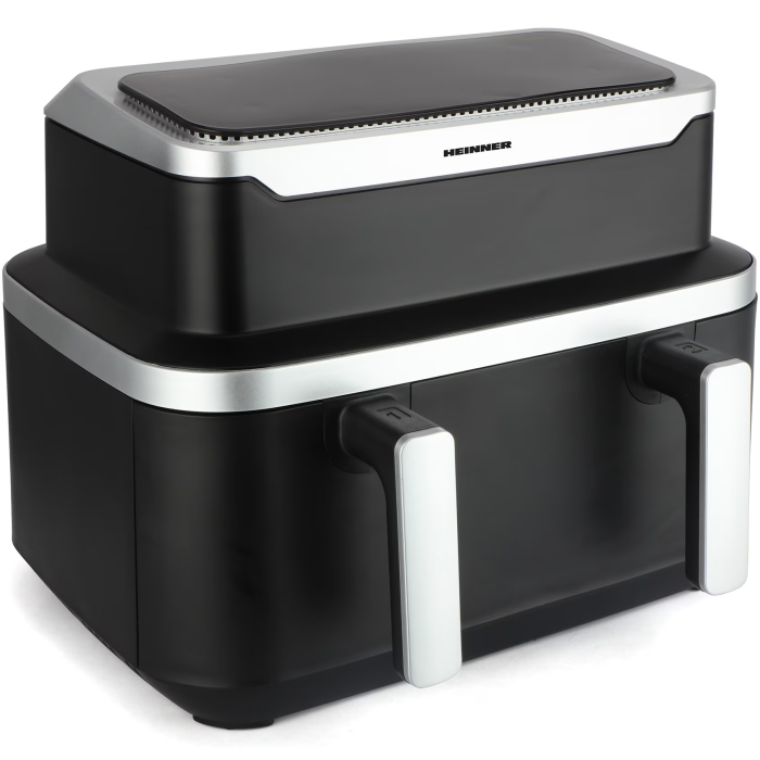 Friteuza dubla cu aer cald Heinner match&sinc HAF-DDB9BK26, 2600w, capacitate totala 9l, control digital individual, termostat reglabil 60-200 grade, negru [3]