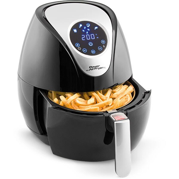 Friteuza fara ulei MediaShop Power AirFryer XL DELUXE 2927, 3.2l, 7 programe presetate, tava pentru pizza, Afisaj Easy Touch, Negru/Argintiu [2]
