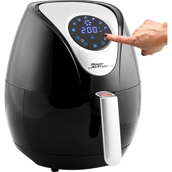 Friteuza fara ulei MediaShop Power AirFryer XL DELUXE 2927, 3.2l, 7 programe presetate, tava pentru pizza, Afisaj Easy Touch, Negru/Argintiu [3]