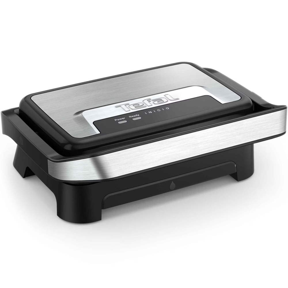Gratar electric multifunctional Tefal Inicio Compact Grill GC270D10, 1000W, suprafata antiaderenta de gatit 23x14.5 cm, depozitare verticala, depozitare cablu, tavita suc detasabila, negru [2]
