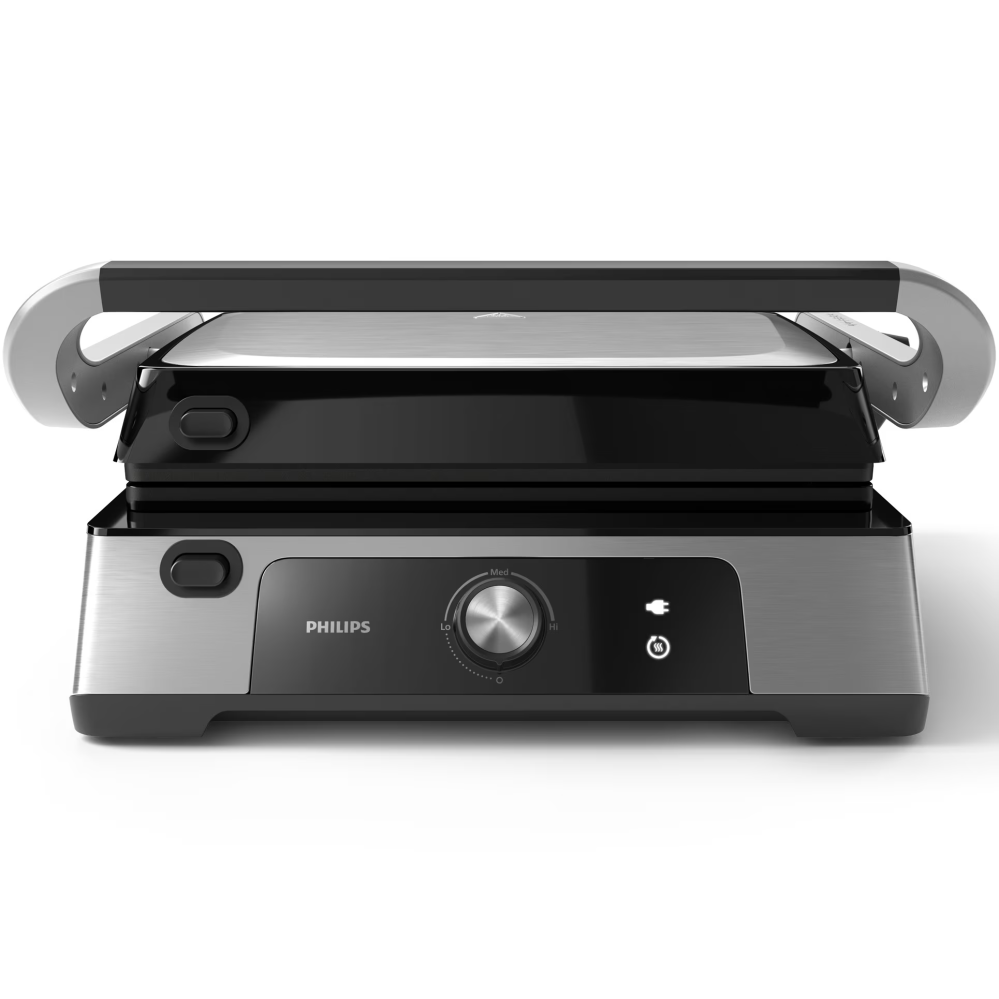 Gratar electric Philips HD6301/90 Seria 5000, 2200 W, inaltime reglabila, temperatura reglabila, curatare usoara, placi antiaderente detasabile, se deschide la 180°, tava de scurgere detasabila, maner [3]