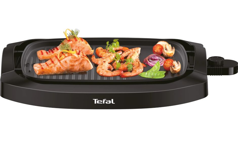 Gratar electric Tefal Plancha CB6A0830, 2000 W, 2 zone de gatit, suprafata antiaderenta, capac, Negru [2]