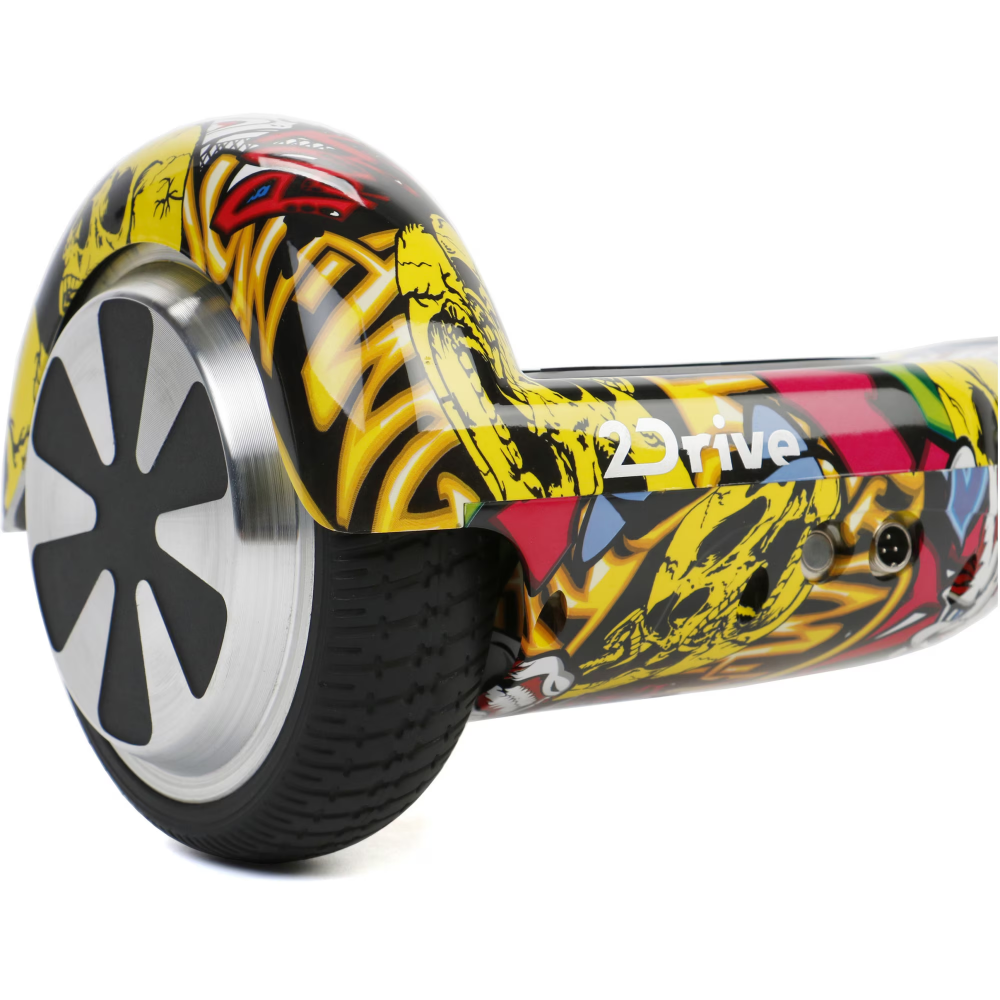Hoverboard 2Drive, roti 6.5", autonomie 15 km, viteza 10 km/h, putere motoare 500W (2 x 250), Bluetooth, difuzoare, geanta transport inclusa, Grafitti albastru [4]