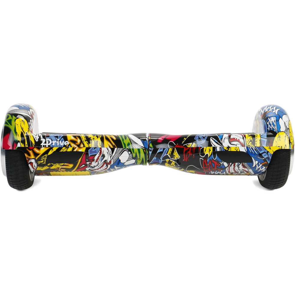 Hoverboard 2Drive, roti 6.5", autonomie 15 km, viteza 10 km/h, putere motoare 500W (2 x 250), Bluetooth, difuzoare, geanta transport inclusa, Grafitti albastru [2]