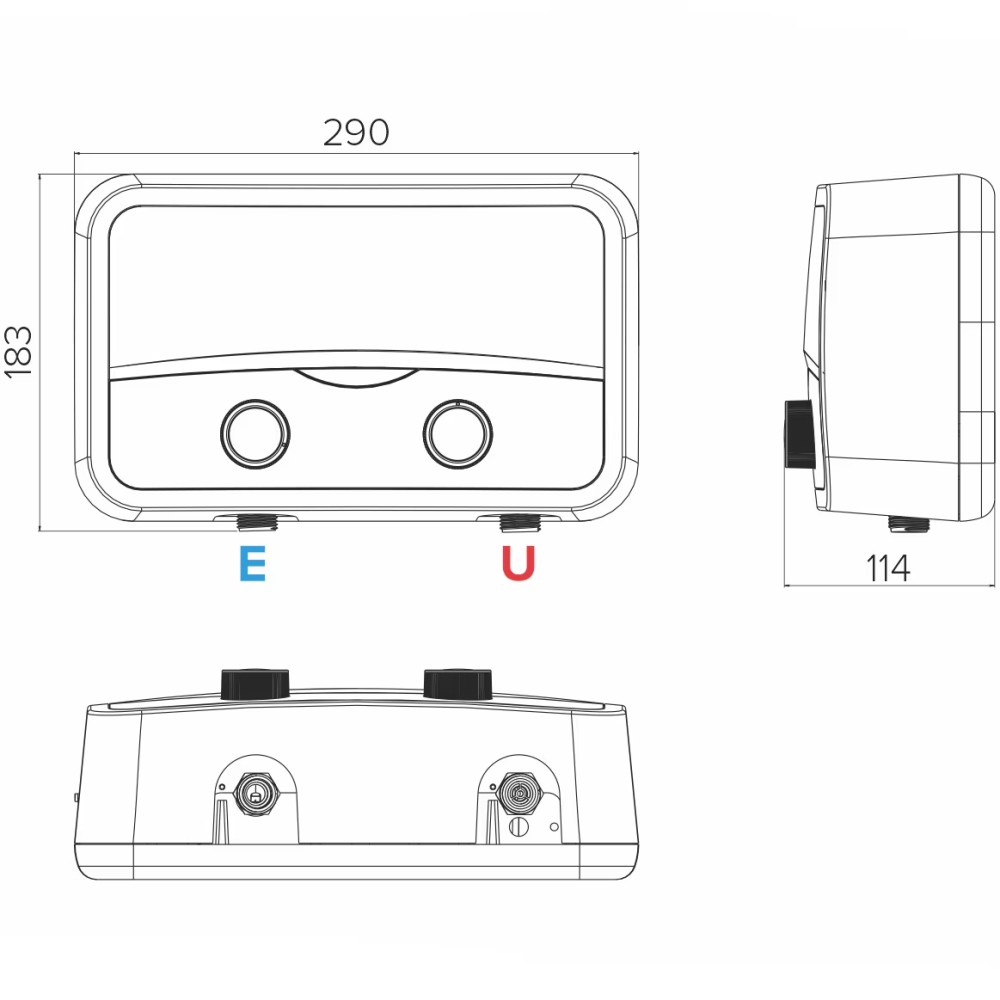 Incalzitor instant electric pentru apa Ariston AURES SLIM FLOW, Instalare single-point, Buton reglare debit, Protectie electrica IP25, Termostat cu siguranta dubla, 4 setari de putere, Kit robinet/dus [3]