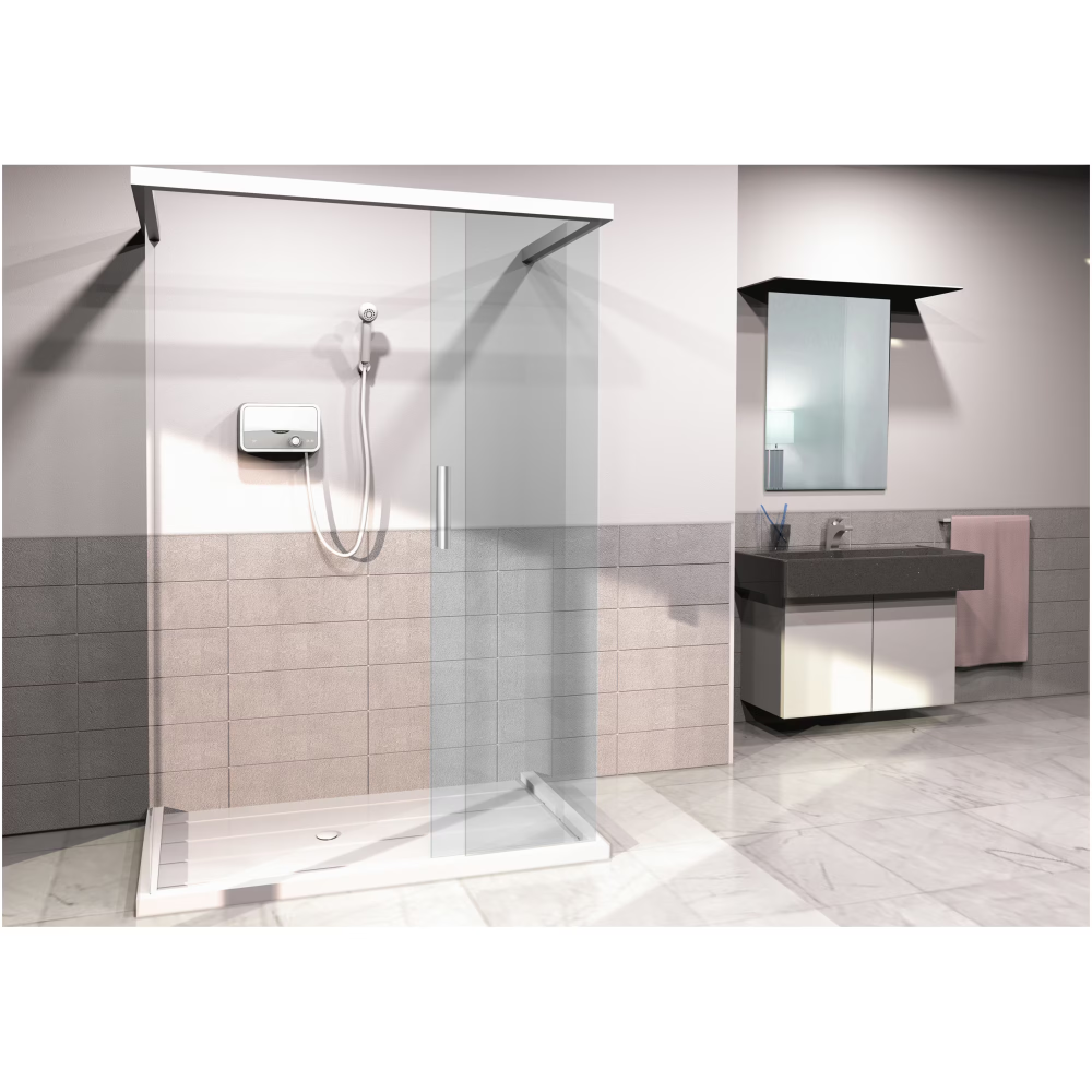Incalzitor instant electric pentru apa Ariston AURES SLIM, Instalare single-point, Protectie electrica IP25, Termostat cu siguranta dubla, 4 setari de putere, Kit robinet/dus [4]