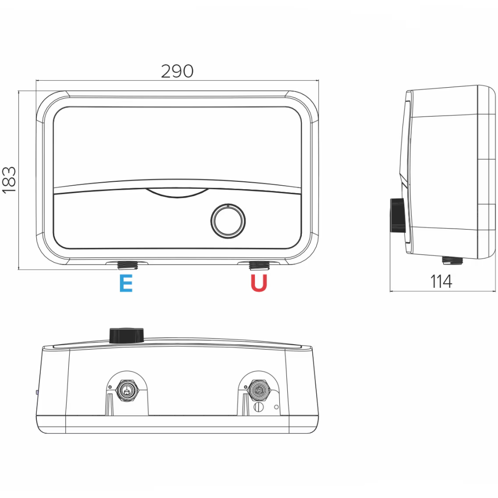 Incalzitor instant electric pentru apa Ariston AURES SLIM, Instalare single-point, Protectie electrica IP25, Termostat cu siguranta dubla, 4 setari de putere, Kit robinet/dus [3]