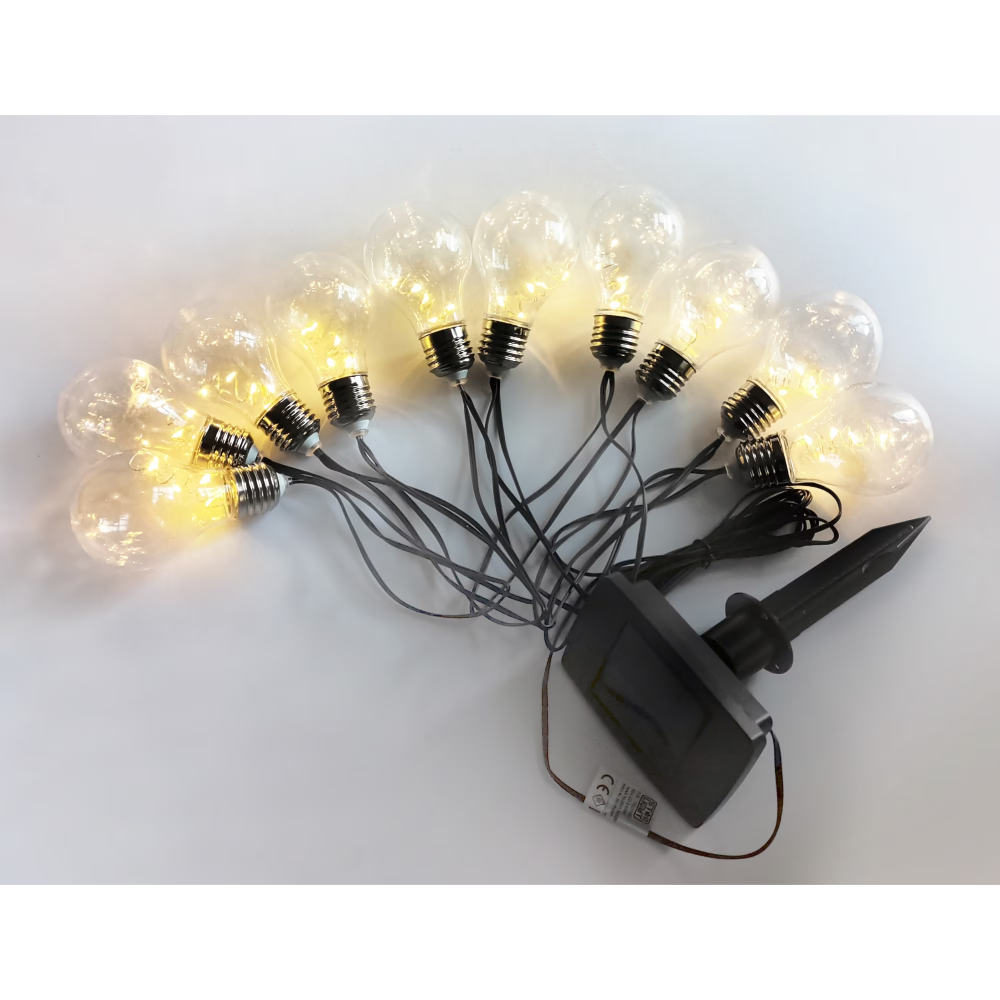 Instalatie 10 becuri LED solare de exterior pentru gradina Star-Light, 800 mAh, silver light, IP44, 570 cm [2]