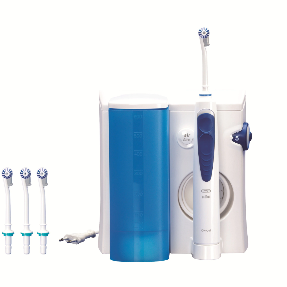 Irigator bucal Oral B. 5 trepte de intensitate. 4 capete intradentare. 600 ml. Alb [4]