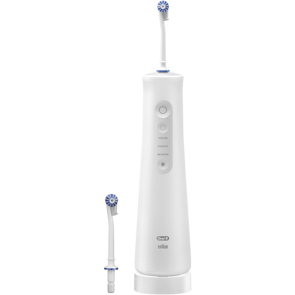 Irigator bucal portabil Oral-B AquaCare Pro Expert Series 6, Tehnologie Oxyjet, 3 intensitati, 2 fluxuri de apa, fara fir, Alb [2]