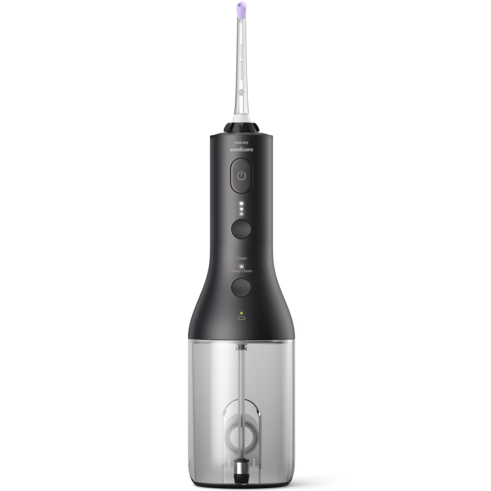 Irigator bucal tip dus bucal Philips Sonicare HX3826/33 cu tehnologie QuadStream, portabil, 2 moduri de curatare, 3 niveluri de intensitate , include 2 x capete de curatare si 1 x husa trasport, negru [4]