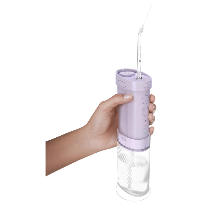 Irigator bucal tip dus bucal Philips Sonicare Seria 1000 HX3333/23, compact si portabil, rezervor pliabil de 200 ml, 3 moduri de curatare, contine 2 capete de curatare (1 capat Standard N1, 1 capat Co [2]