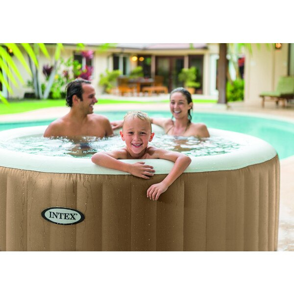 Jacuzzi gonflabil PureSpa Deluxe Bubble Intex 28426EX, 196x196xH71cm, Sahara, PVC, 4 locuri [3]