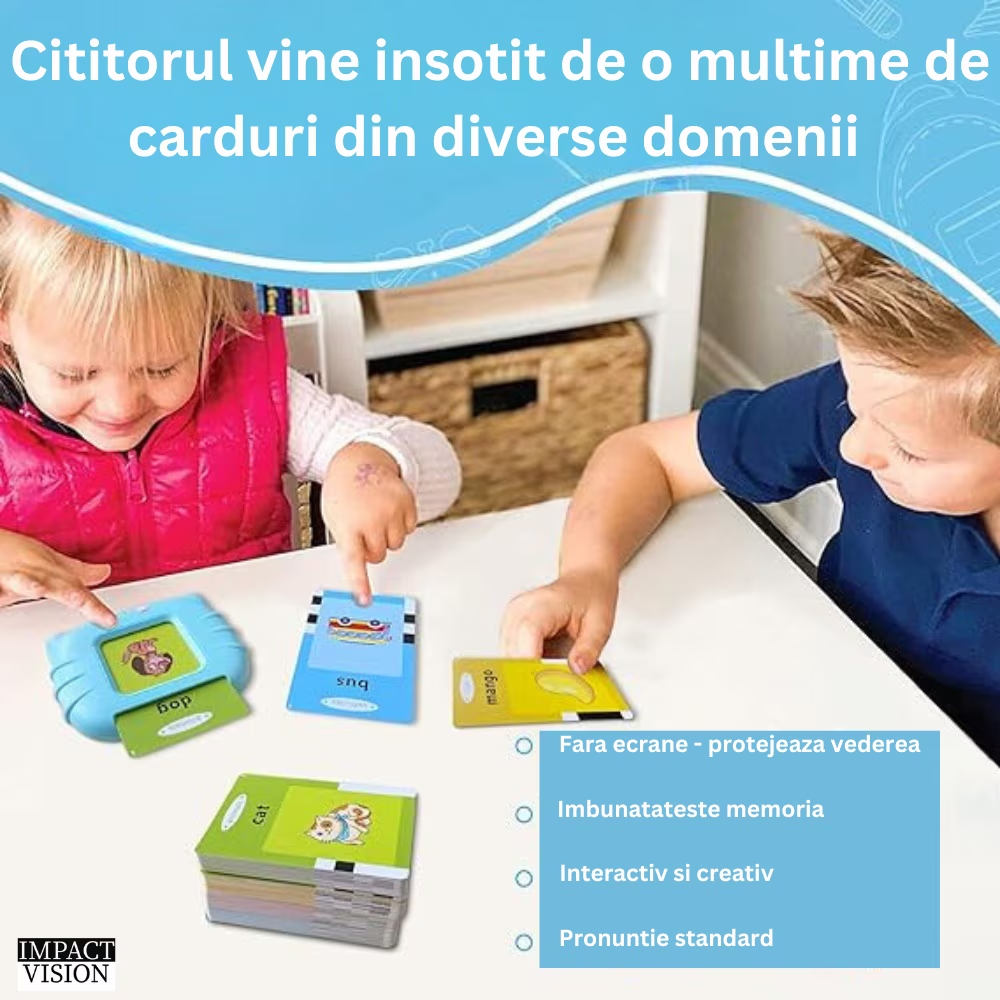 Jucarie Educativa Cartonase Vorbitoare, BamBebe, Carduri Flash, 255 Cartonase cu 510 Cuvinte, Limba Engleza si Germana, Roz [5]