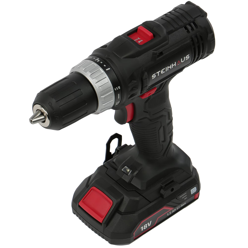 Masina de gaurit si insurubat (bormasina) cu acumulator 18V 1.5Ah Li-Ion Steinhaus, PRO-CD18+, 30Nm, 2 trepte 400/1400 RPM, mandrina rapida 13mm, 13 accesorii, cutie plastic [3]