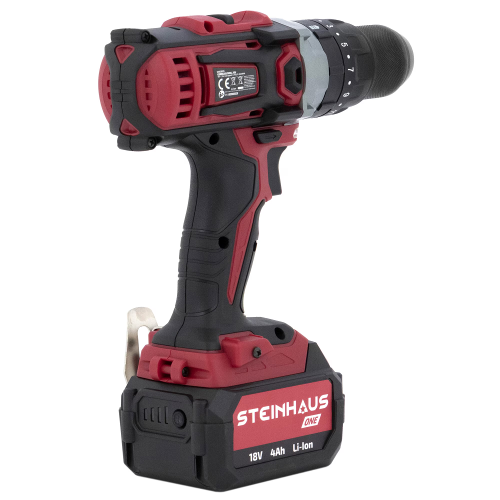 Masina de gaurit si insurubat cu percutie (bormasina) cu acumulator Steinhaus ONE 18V, PRO-ONE-CDH2, 45Nm, 16 trepte torsiune, 2 trepte turatie 450/1600 RPM, mandrina metalica rapida 13mm, cu acumulat [2]