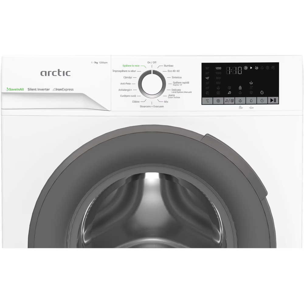 Masina de spalat rufe Arctic APLM2WFSU27211W, 7 Kg, 1200 RPM, Clasa A, Motor Silent Inverter, ExtraSteam, Recycled Tub, Steam, Child Lock, Add-In, Alb [2]
