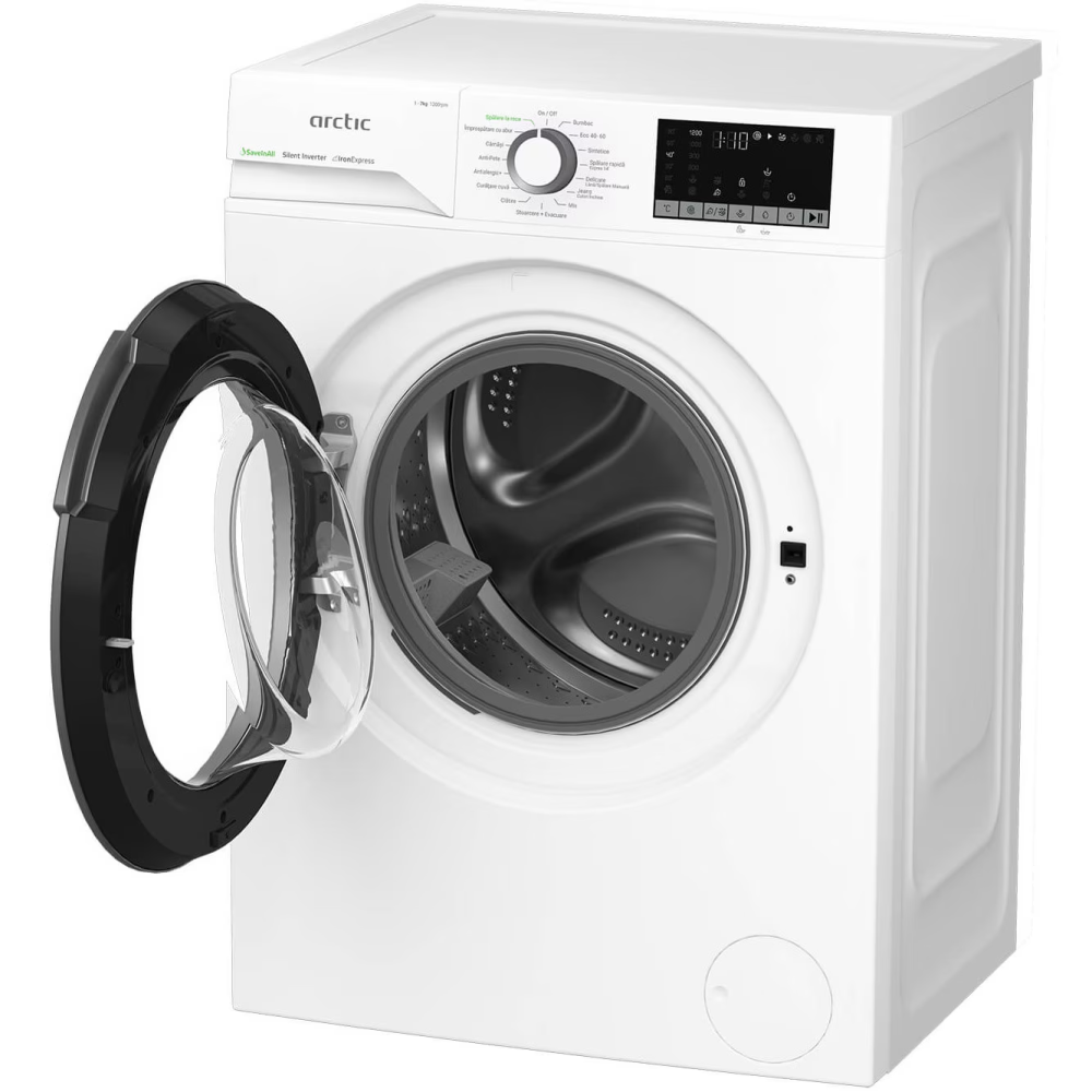 Masina de spalat rufe Arctic APLM2WFSU27211W, 7 Kg, 1200 RPM, Clasa A, Motor Silent Inverter, ExtraSteam, Recycled Tub, Steam, Child Lock, Add-In, Alb [3]