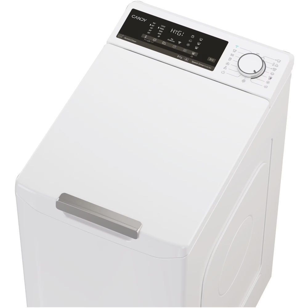 Masina de spalat rufe cu incarcare verticala Candy TCA284TM5-S, 8 kg, 1200 RPM, Clasa A, Motor Inverter, Display digital 4D, Wifi,Mix Power Systems, Gentle touch opening, Alb [4]