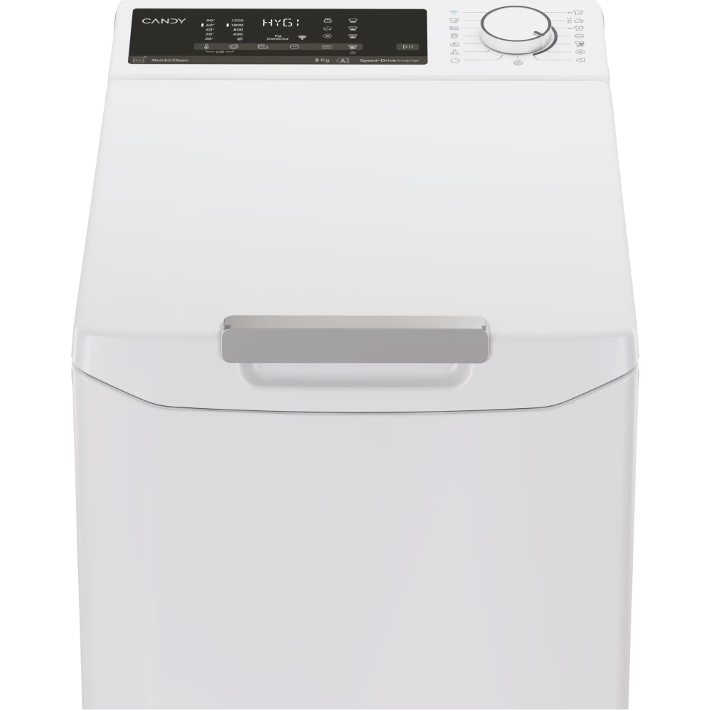 Masina de spalat rufe cu incarcare verticala Candy TCA284TM5-S, 8 kg, 1200 RPM, Clasa A, Motor Inverter, Display digital 4D, Wifi,Mix Power Systems, Gentle touch opening, Alb [3]